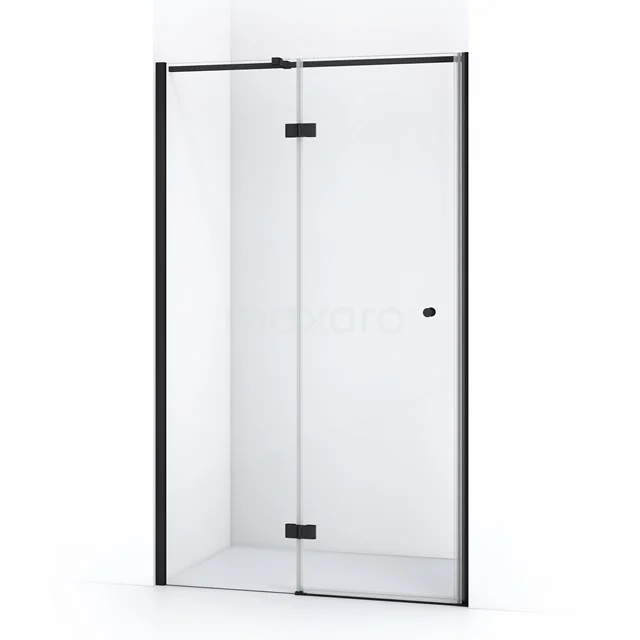 Amber Duschtür | 120 cm Matt Schwarz Klarglas Drehtür WTC56310M Duschtür mattschwarz mit Klarglas, straffes Design, geeignet für moderne Bäder, ausgeführt in stabilem Sicherheitsglas.