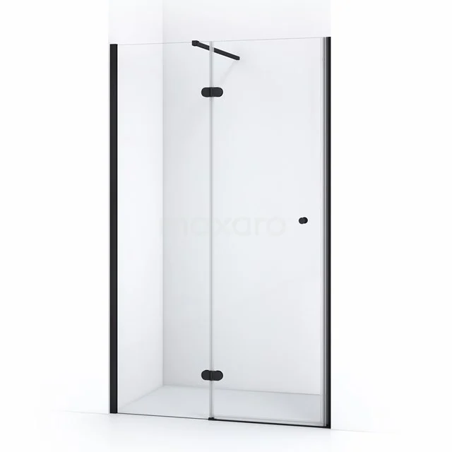 Amber Douchedeur | 110 cm Mat zwart Helder glas Draaideur WTC46120M