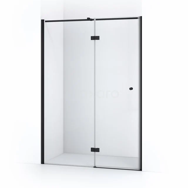 Amber Duschtür | 140 cm Matt Schwarz Klarglas Drehtür WTC85310M Schwarze Duschtür aus Glas mit klarem Profil, geeignet für ein modernes Badezimmer. Minimalistisches Design, hochwertige Materialien.