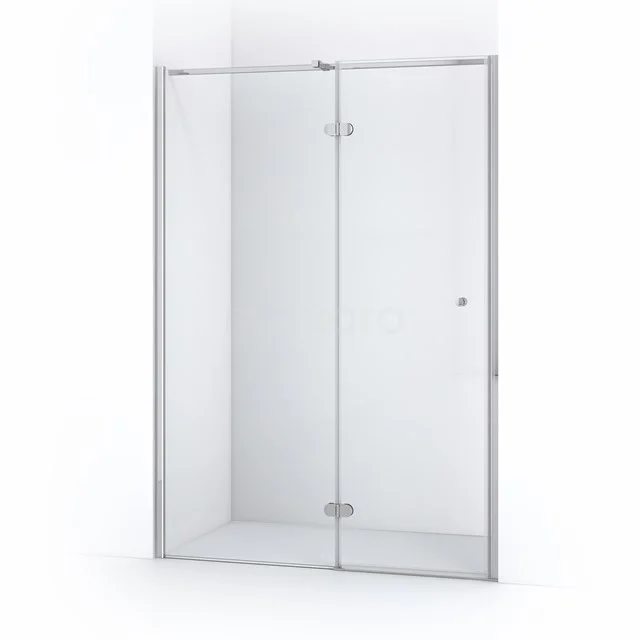 Glass shower screen with silver frame, sleek design, ideal for modern bathroom design.