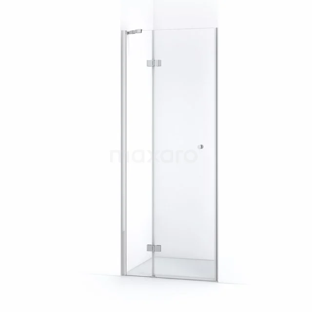 Glasene Duschtür mit Eckpaneel, transparentes Design, minimalistischer Stil für ein modernes Badezimmer.