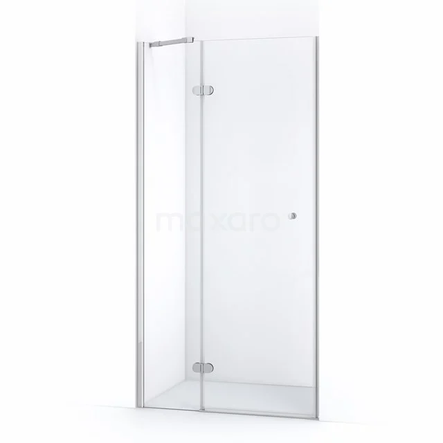 Glas Duschkabine mit transparenten Paneelen, chromatischen Scharnieren und modernem Design für eine stilvolle Badezimmeranordnung.
