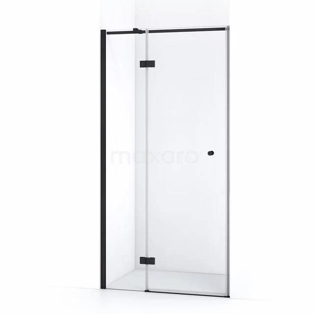 Duschtür Amber 90cm Klar Sicherheitsglas Matt Schwarz WTB35310M Moderne Glastür für die Dusche mit schwarzem Metallrahmen, ideal für ein stilvolles Badezimmer. Klarglas, robuste Scharniere.