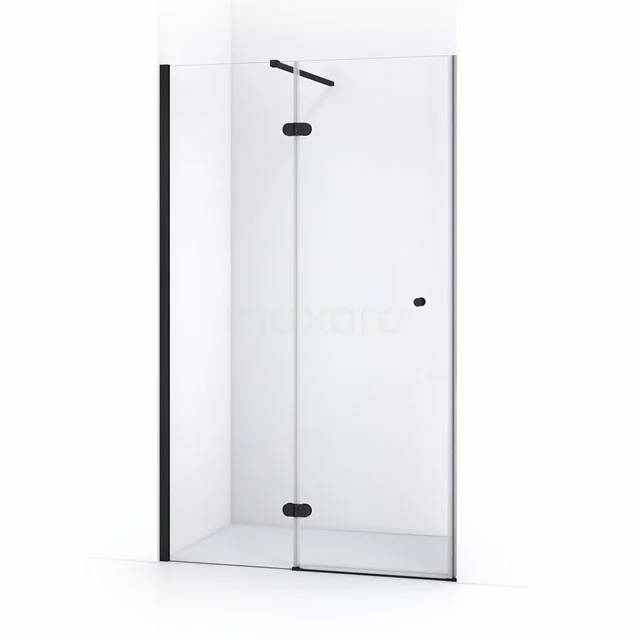 Duschtür Amber 120cm Klar Sicherheitsglas Matt Schwarz WTB56120M Glasene Duschwand mit schwarzem Profil, moderne Eckdusche, ideal für ein stilvolles Badezimmer.