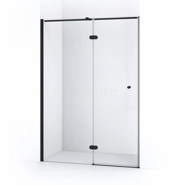 Amber Douchedeur | 150 cm Mat zwart Helder glas Draaideur WTB86320M