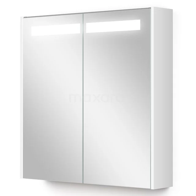 Spiegelschrank mit Beleuchtung Modulo 70x70cm Hochglanz Weiß K99-0700-59008-04 Weiße Spiegelschrank mit LED-Beleuchtung und Schiebetüren, ideal als praktische Badezimmerlagerung.