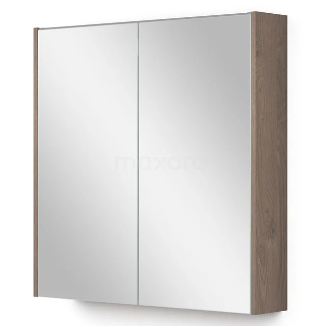 Mirror cabinet with lighting Modulo 70x70cm Mid brown oak K99-0700-59009-36