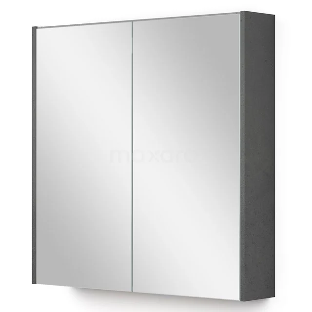 Spiegelschrank mit Beleuchtung Modulo 70x70cm Dunkelgrau Beton K99-0700-59009-51 Grauer Badschrank mit Spiegeltüren, modernes Design, geeignet für Wandmontage, ideal für Stauraum im Badezimmer.
