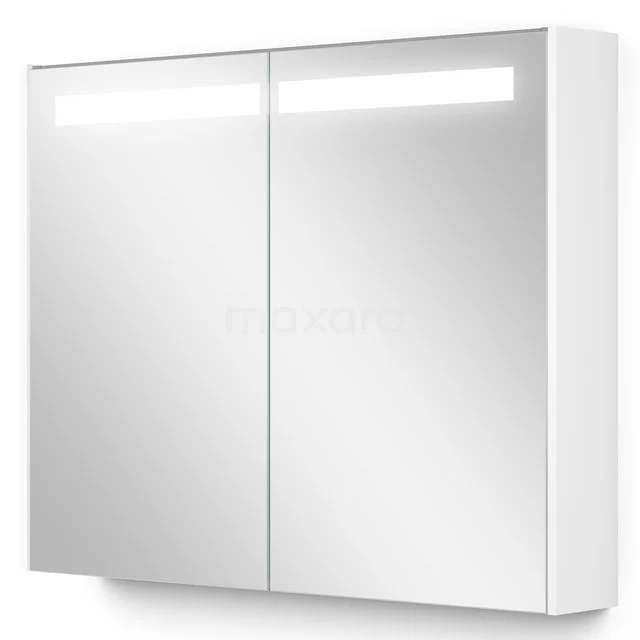 Weißen Spiegelschrank mit LED-Beleuchtung, modernes Design, ideal für zusätzlichen Badezimmerstauraum, aus nachhaltigem Material.
