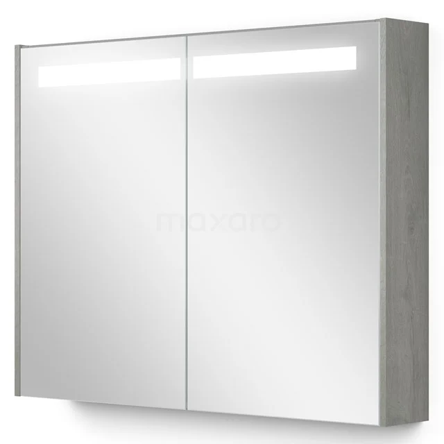 Spiegelkast Met Verlichting Modulo 90x70cm Grijs Eiken K99-0900-59008-39