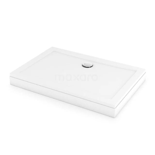 Hohe Duschwanne / Duschtasse 120x80cm Rechteck SMC Hochglanz Weiß DBSR1208-H Weiße rechteckige Duschwanne aus Keramik mit integriertem Abfluss, ideal für moderne Badezimmerlayouts.