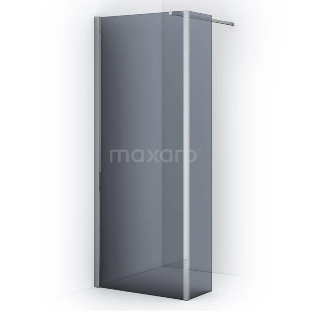 Diamond Walk-in shower | 80 cm Chrome Smoke glass Fixed wall with side panel IDC0803111C