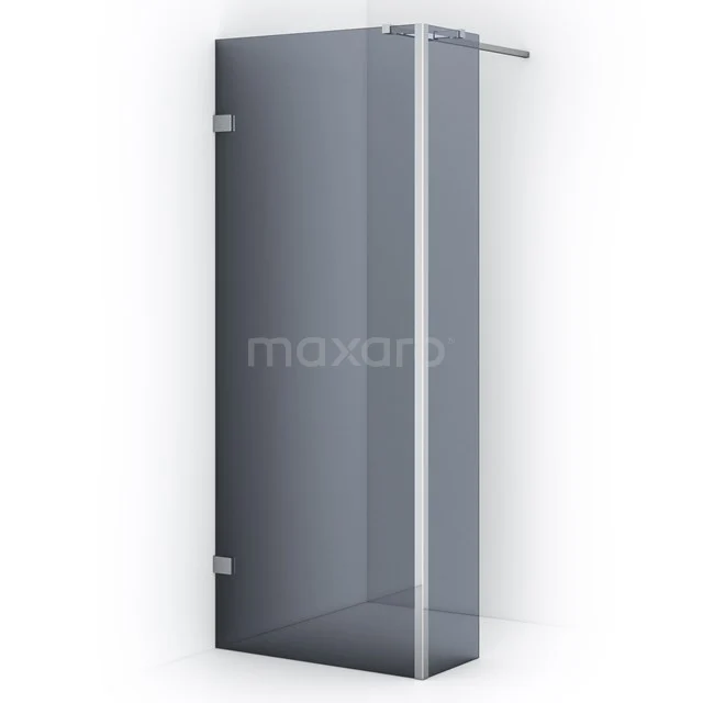 Diamond Walk-in shower | 80 cm Chrome Smoke glass Fixed wall with side panel IDC0803321C