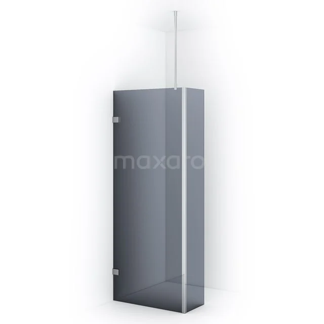 Diamond Walk-in shower | 80 cm Chrome Smoke glass Fixed wall with side panel IDC0803721C