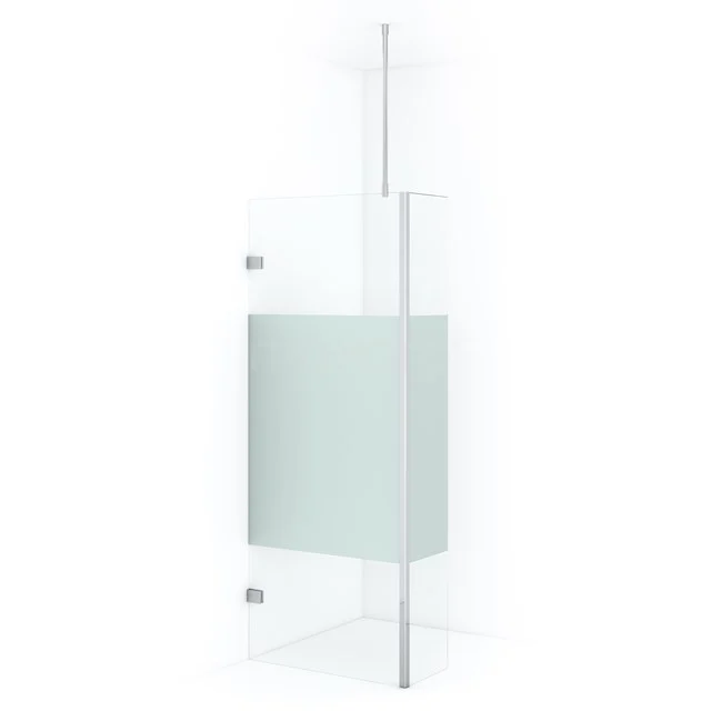 Diamond Walk-in shower | 80 cm Chrome Clear with matt strip Fixed wall with side panel IDC0803723CN