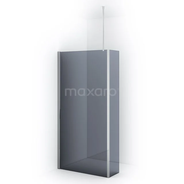 Diamond Walk-in shower | 100 cm Chrome Smoke glass Fixed wall with side panel IDC1003711C