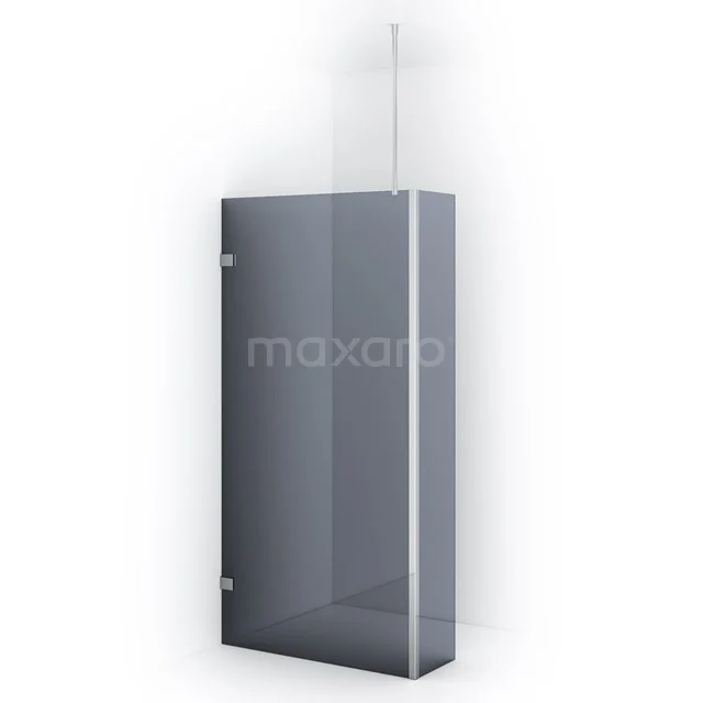 Diamond Walk-in shower | 90 cm Chrome Smoke glass Fixed wall with side panel IDC0903721C