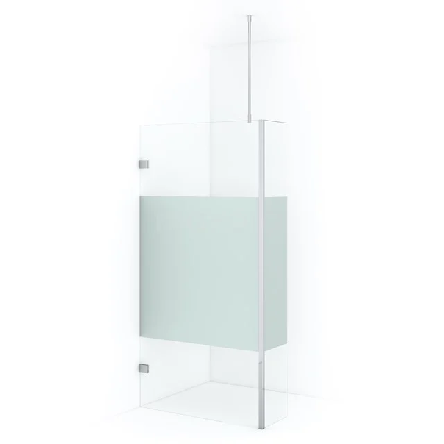 Diamond Walk-in shower | 90 cm Chrome Clear with matt strip Fixed wall with side panel IDC0903723CN