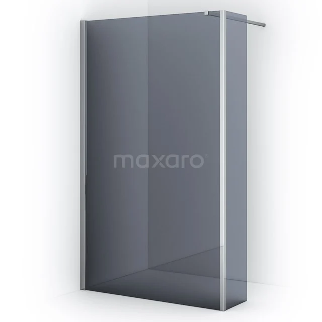 Diamond Walk-in shower | 120 cm Chrome Smoke glass Fixed wall with side panel IDC1203111C