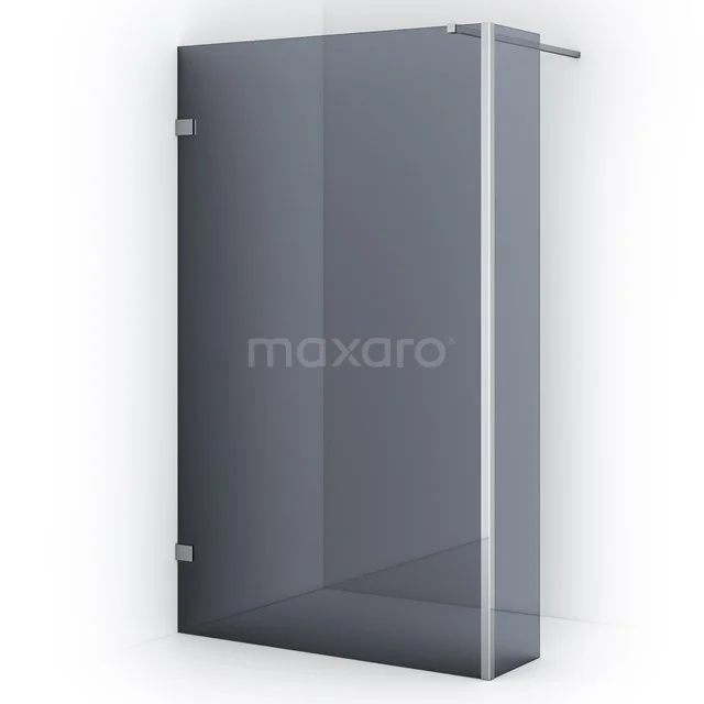 Diamond Walk-in shower | 110 cm Chrome Smoke glass Fixed wall with side panel IDC1103121CN