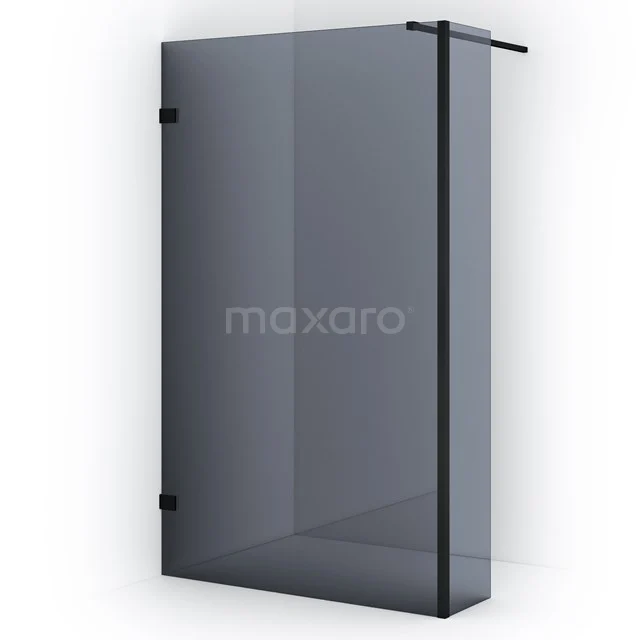 Diamond Walk-in shower | 110 cm Matte black Smoke glass Fixed wall with side panel IDC1103121MBN
