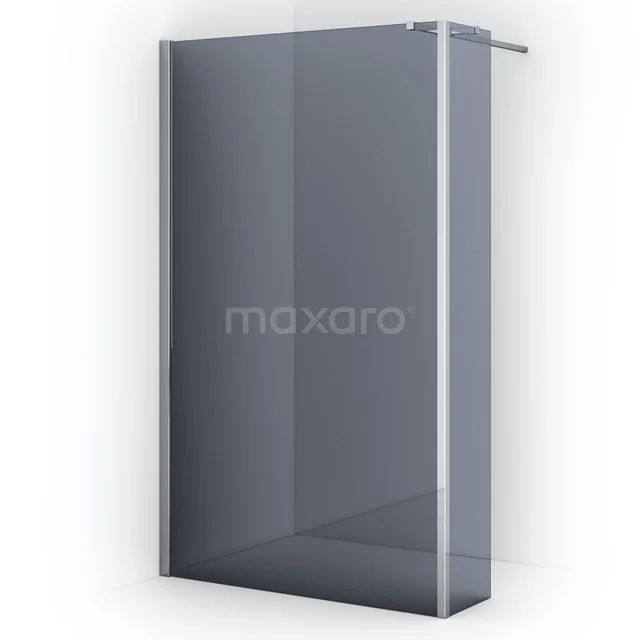 Diamond Walk-in shower | 110 cm Chrome Smoke glass Fixed wall with side panel IDC1103311CN