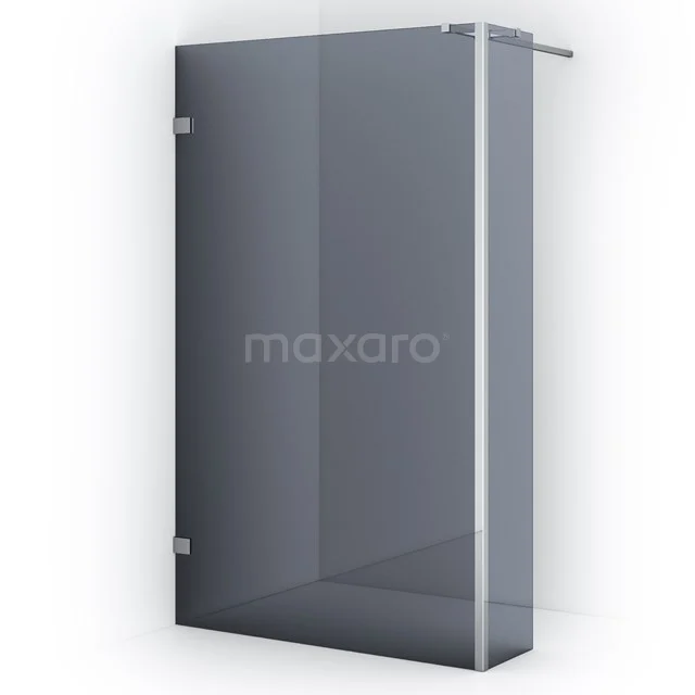 Diamond Walk-in shower | 110 cm Chrome Smoke glass Fixed wall with side panel IDC1103321CN