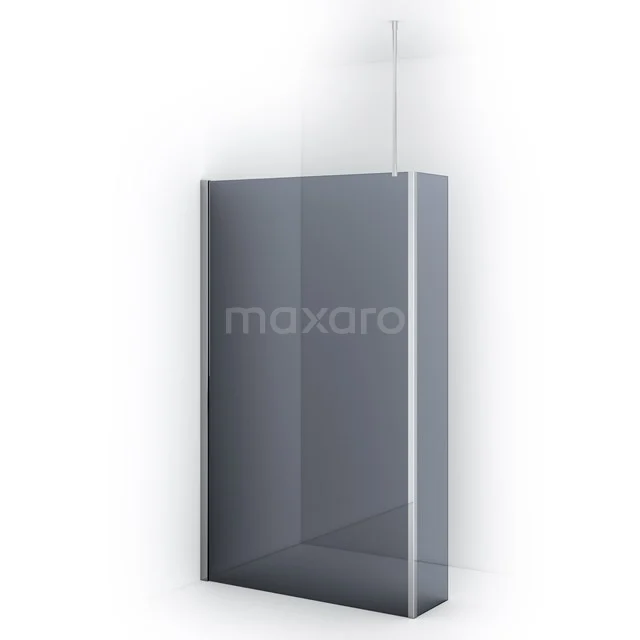 Diamond Walk-in shower | 120 cm Chrome Smoke glass Fixed wall with side panel IDC1203711C