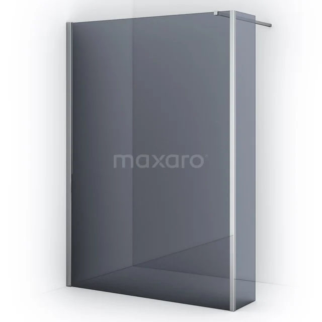 Diamond Walk-in shower | 140 cm Chrome Smoke glass Fixed wall with side panel IDC1403111C