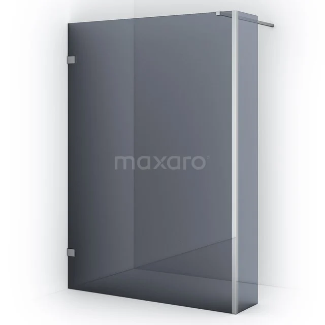 Diamond Walk-in shower | 140 cm Chrome Smoke glass Fixed wall with side panel IDC1403121C