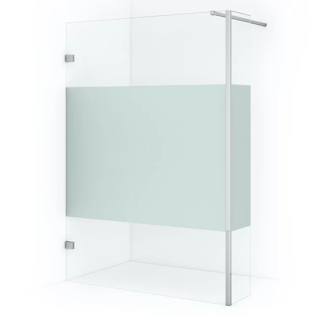 Diamond Walk-in shower | 140 cm Chrome Clear with matt strip Fixed wall with side panel IDC1403123CN