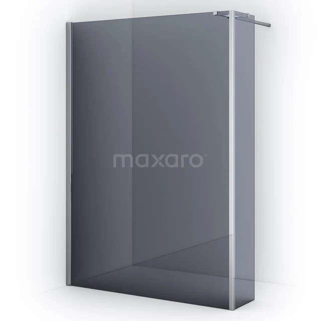 Diamond Walk-in shower | 140 cm Chrome Smoke glass Fixed wall with side panel IDC1403311C