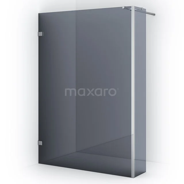 Diamond Walk-in shower | 140 cm Chrome Smoke glass Fixed wall with side panel IDC1403321C