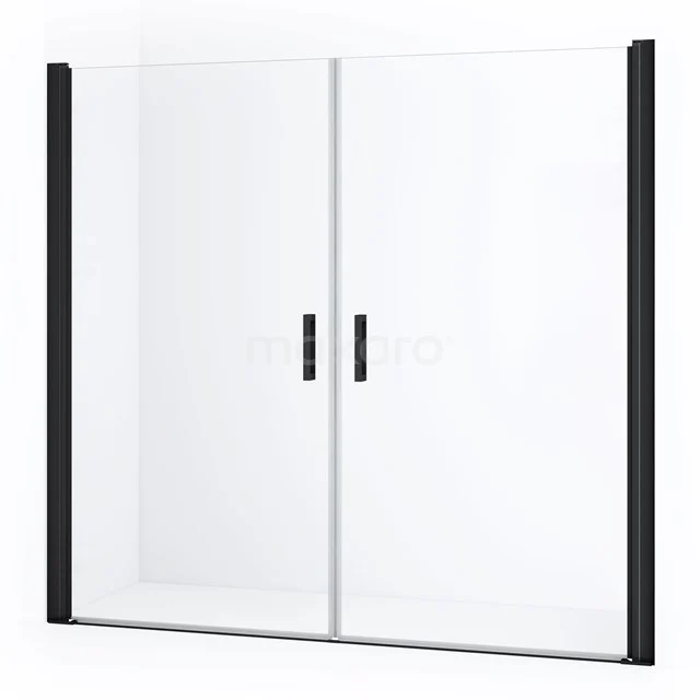 Diamond Douchedeur | 200 cm Mat zwart Helder glas Pendeldeur DDE1101010MB