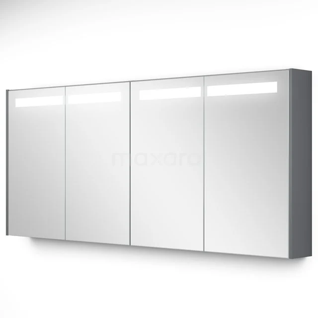 Spiegelschrank mit Beleuchtung Modulo 157.6x70cm Mittelgrau K99-1600-59008-03 Viertüriger Spiegelschrank mit integrierter LED-Beleuchtung, modernes Design, ideal für zusätzlichen Stauraum im Badezimmer.