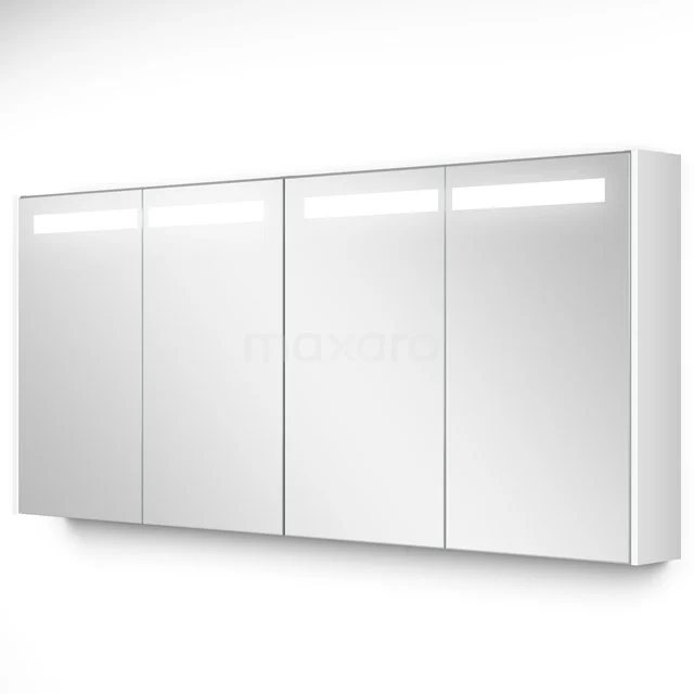 Spiegelschrank mit Beleuchtung Modulo 157.6x70cm Hochglanz Weiß K99-1600-59008-04 Moderne weiße Spiegelschrank mit LED-Beleuchtung, vier Türen und schicker Verarbeitung; perfekt für die Organisation im Badezimmer.