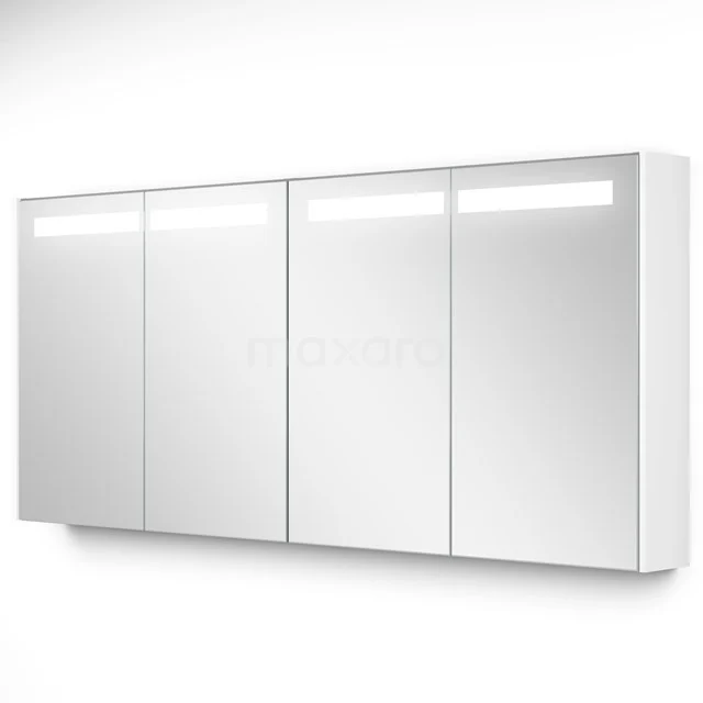 Spiegelschrank mit Beleuchtung Modulo 157.6x70cm Matt Weiß K99-1600-59008-05 Weißes Badschrankpaneel mit vier Spiegeltüren, integrierter LED-Beleuchtung und schlankem modernem Design.