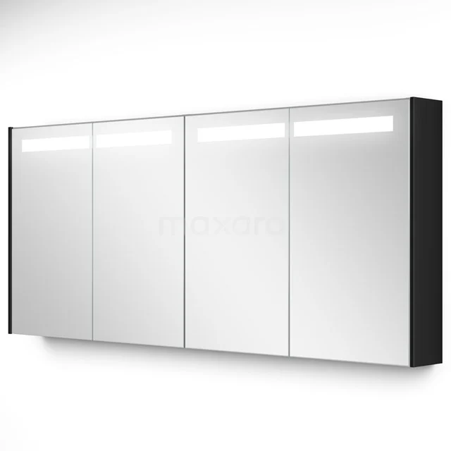 Spiegelkast Met Verlichting Modulo 160x70cm Hoogglans Zwart K99-1600-59008-11