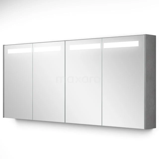 Aluminium Badschrank mit vier Spiegeldecken und eingebauter LED-Beleuchtung, modernes Design für einen straffen Badezimmerstil.