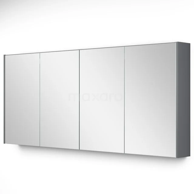 Spiegelschrank mit Beleuchtung Modulo 157.6x70cm Mittelgrau K99-1600-59009-03 Wandmontierter Spiegelschrank mit vier Türen, Aluminium-Finish; perfekte Aufbewahrungslösung für das moderne Badezimmer.
