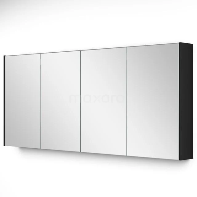Spiegelkast Met Verlichting Modulo 160x70cm Hoogglans Zwart K99-1600-59009-11