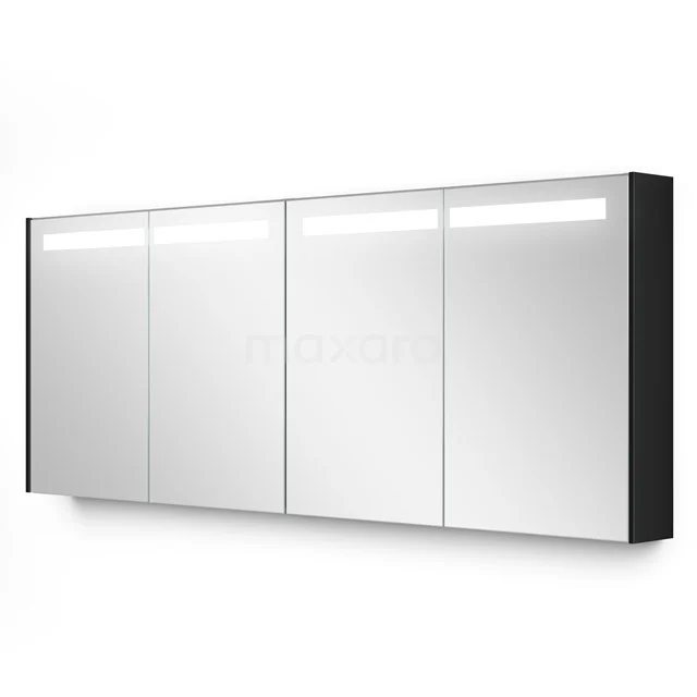 Spiegelkast Met Verlichting Modulo 180x70cm Hoogglans Zwart K99-1800-59008-11