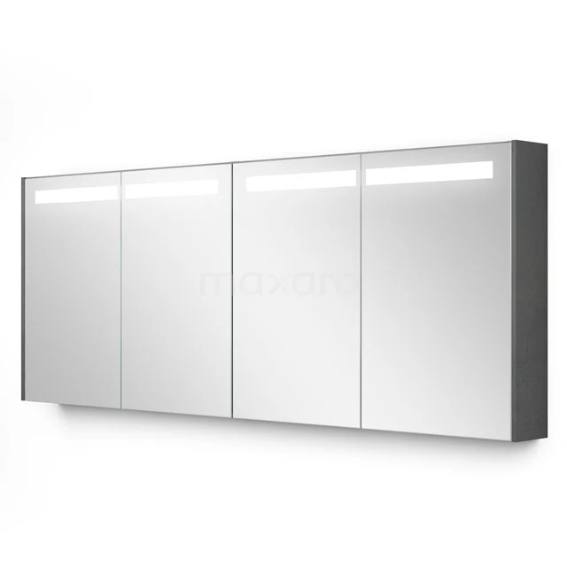 Spiegelschrank mit Beleuchtung Modulo 177.6x70cm Dunkelgrau Beton K99-1800-59008-51 Weiße Spiegelschrank mit vier Türen und integrierter LED-Beleuchtung, ideal für moderne Badezimmeraufbewahrungslösungen.