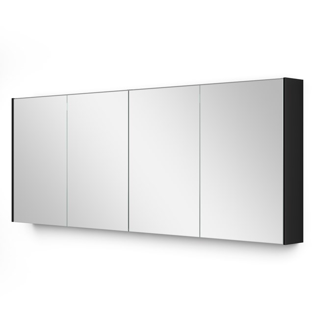 Spiegelkast Met Verlichting Modulo 180x70cm Hoogglans Zwart K99-1800-59009-11