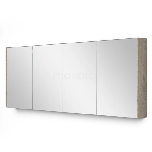 Badschrank mit Spiegeltüren, rechteckiges Design, Holzseitenteil, ideal für moderne Badezimmerlagerung.