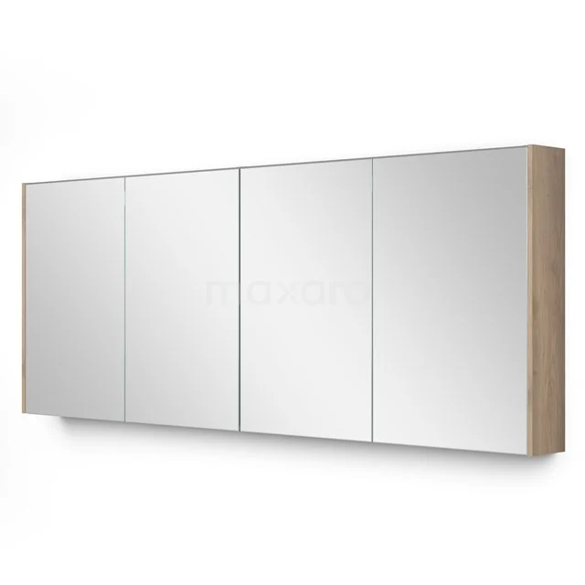 Spiegelschrank mit Beleuchtung Modulo 177.6x70cm Eiche hellbraun K99-1800-59009-34 Modern Badschrank mit Spiegeltüren, Holzakzenten, Wandmontage, ideal für Stauraum in einem zeitgemäßen Badezimmer.