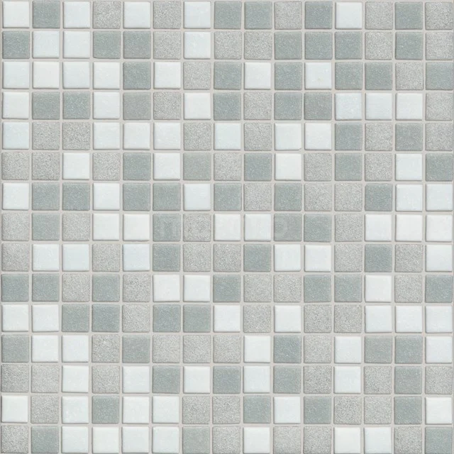 Graue und weiße Mosaikfliesen mit glänzender Oberfläche, ideal als stilvolle Badezimmerwanddekoration.