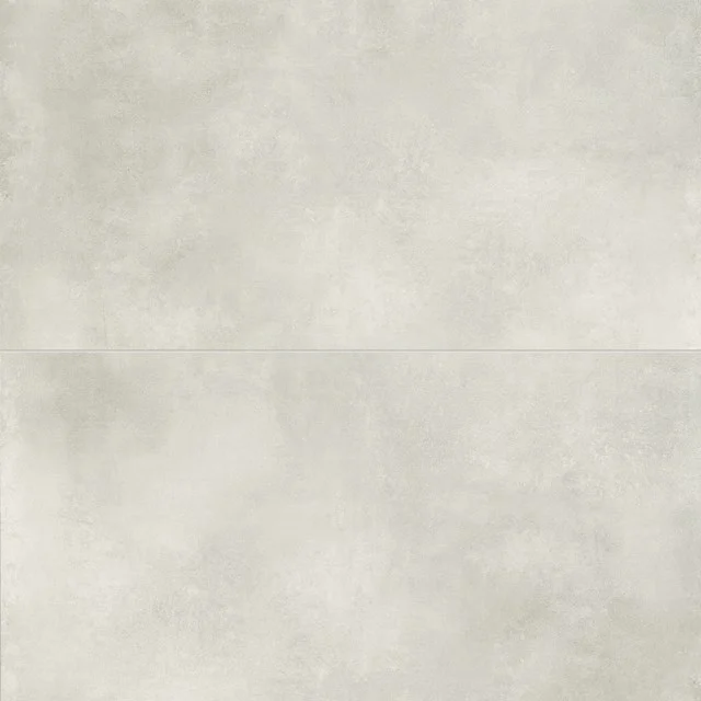 Hellgraue Keramikfliese mit Betonlook, ideal für ein modernes Badezimmer; langlebige, matte Oberfläche aus der Urban-Serie.