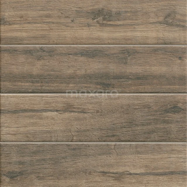Bodenfliese/Wandfliese Field Dark 15.3x58.9cm Wood-look Brown 505-070103 Holzlook Badezimmerfliese in braunen Tönen, rechteckig mit subtilen Adern, ideal für einen rustikalen Badezimmerstil.
