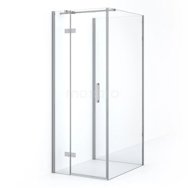 Diamond Shower enclosure | 100x80 cm Chrome Clear glass Pivot door Semi-detached rectangle CDF21351008310C